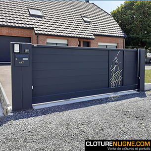 PORTAIL COULISSANT ALUMINIUM PERSONNALISE
