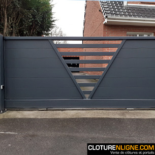 PORTAIL COULISSANT ALUMINIUM MIXTE