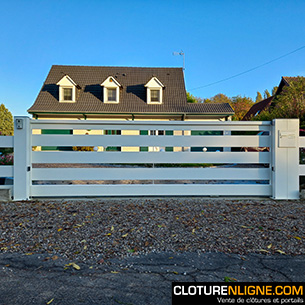 PORTAIL COULISSANT ALUMINIUM AJOURE