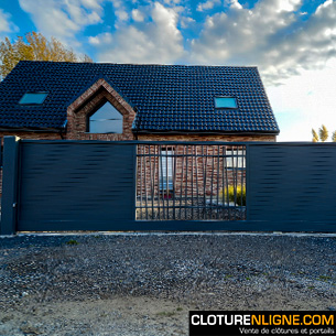 PORTAIL COULISSANT ALUMINIUM MIXTE