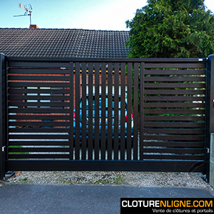 PORTAIL AUTOPORTANT ALUMINIUM SEMI AJOURE