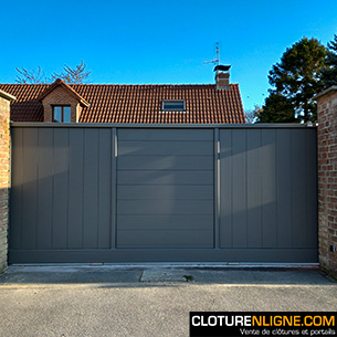 PORTAIL COULISSANT ALUMINIUM PLEIN