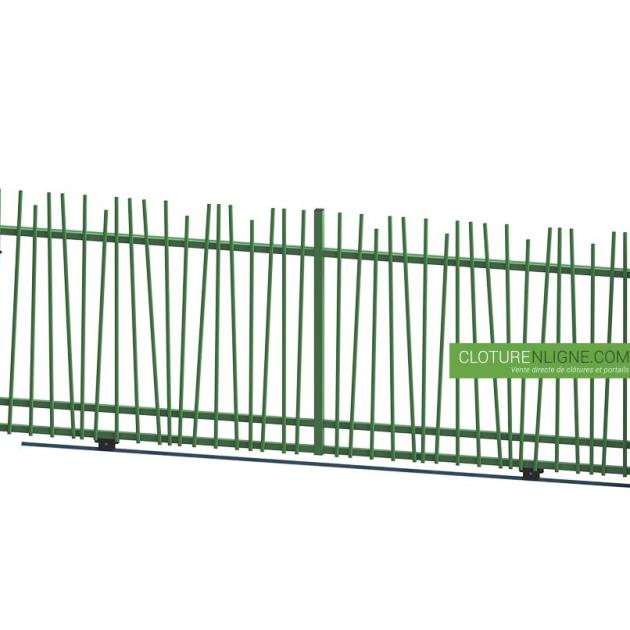 PORTAIL COULISSANT ALU ALEACLO 4m00 x 1m50 AVEC POTEAUX
